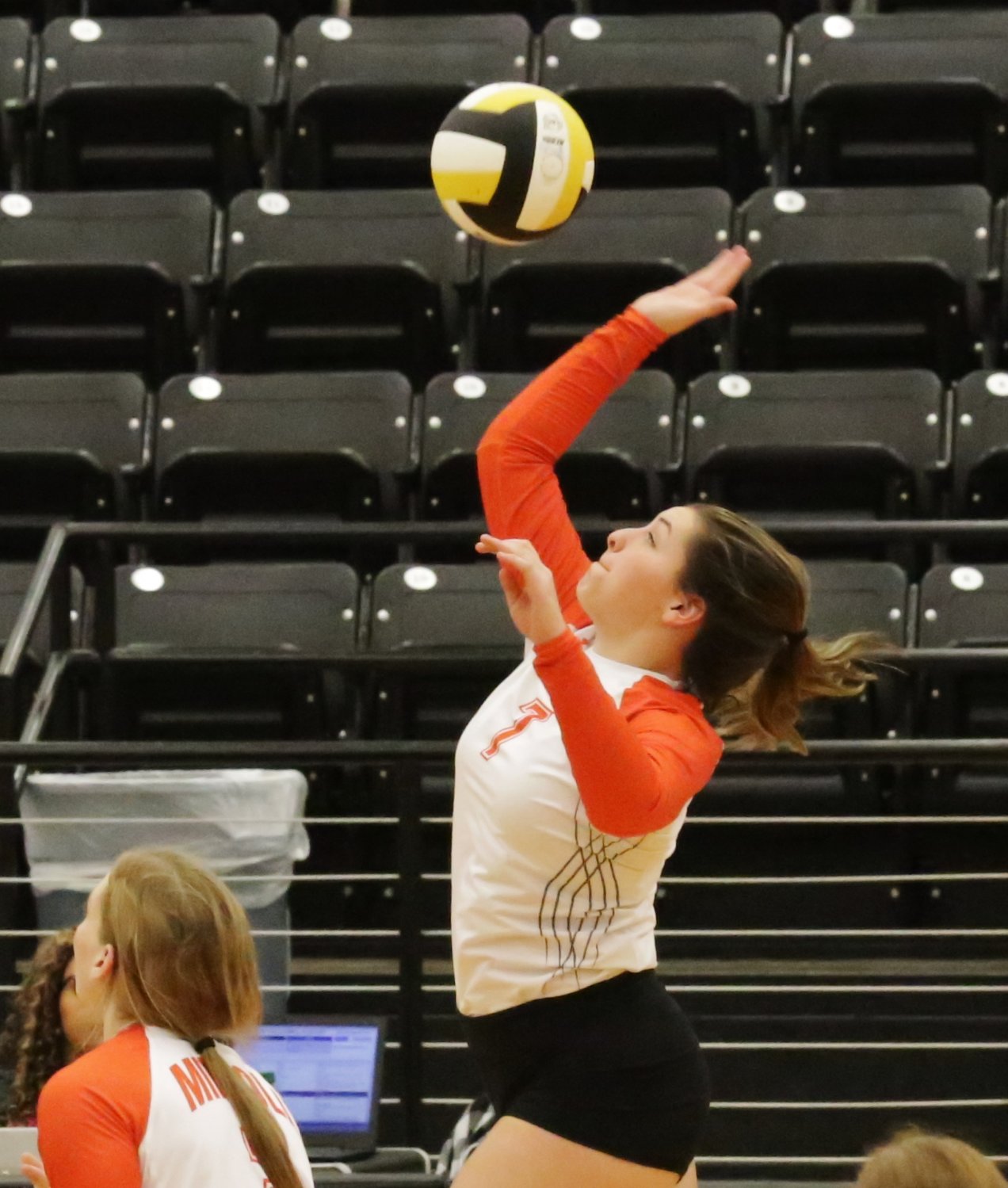 Senior Audrey Dowdle made solid contributions in the fourth set of a Mineola five set win over Winona.